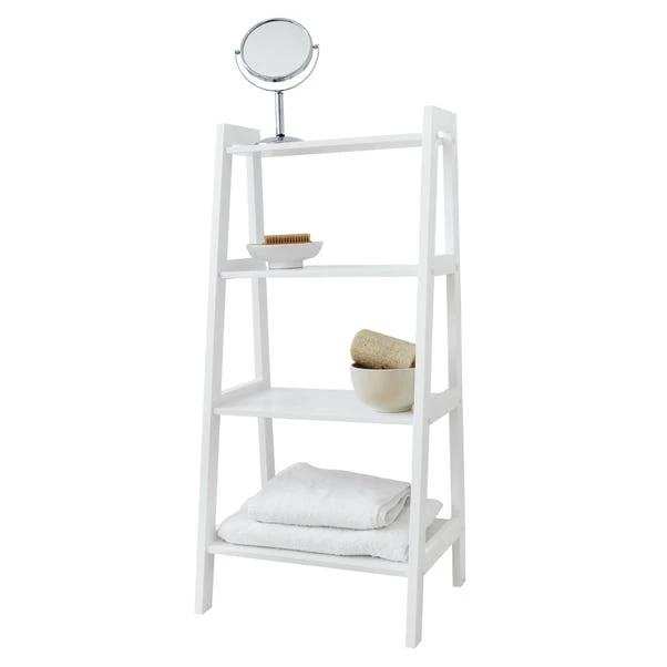Lloyd Pascal White 4 Tier Ladder Shelving 1 Lloyd Pascal White 4 Tier Ladder Shelving