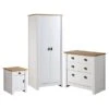 Seconique Ludlow 3 Piece Bedroom Furniture Set, White & Pine