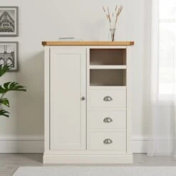 Dunelm Compton Small Wardrobe, Ivory & Oak