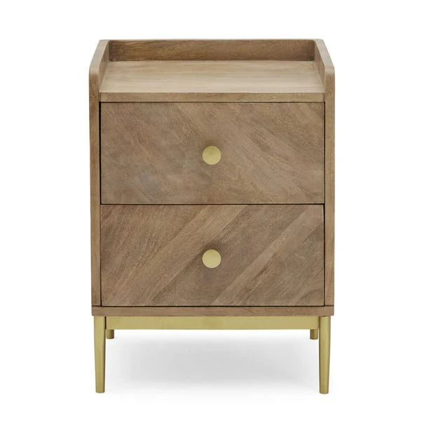 Dunelm Rumi 2 Drawer Bedside Table, Mango Wood 1 Dunelm Rumi 2 Drawer Bedside Table, Mango Wood
