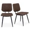 Dunelm Austin Set Of 2 Faux Leather Brown Dining Chairs