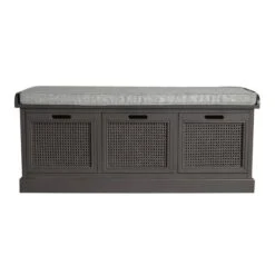 Dunelm Lucy Cane Charcoal Storage Bench