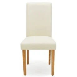 Dunelm Hugo Set Of 2 Faux Leather Cream Dining Chairs -The Furniture Store 30662752 alt03