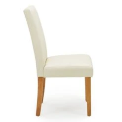 Dunelm Hugo Set Of 2 Faux Leather Cream Dining Chairs -The Furniture Store 30662752 alt04