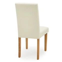 Dunelm Hugo Set Of 2 Faux Leather Cream Dining Chairs -The Furniture Store 30662752 alt05