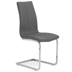 Dunelm Jamison Set Of 2 Faux Leather Grey Dining Chairs -The Furniture Store 30668447 alt02