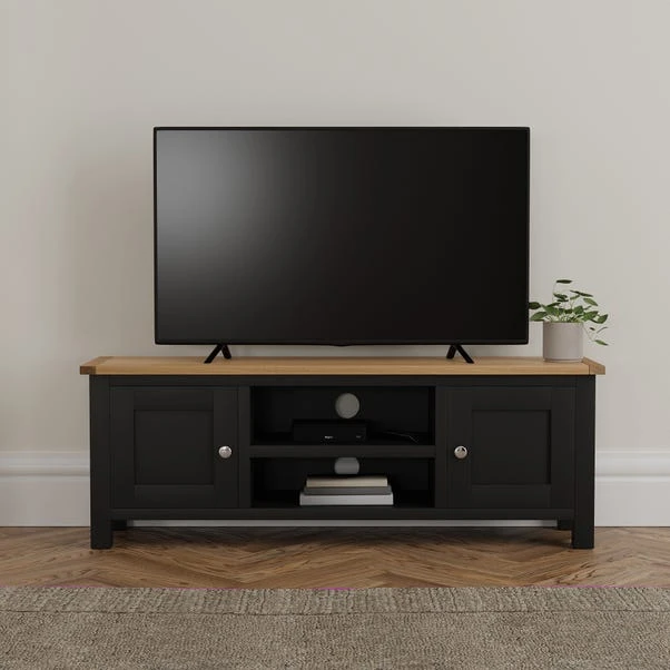 Dunelm Bromley Black Wide TV Stand 1 Dunelm Bromley Black Wide TV Stand