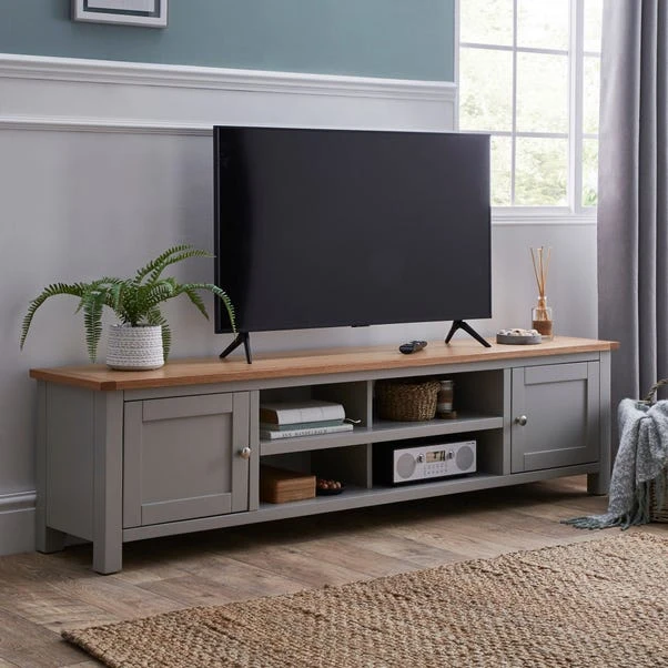 Dunelm Bromley Grey Extra Wide TV Stand 1 Dunelm Bromley Grey Extra Wide TV Stand