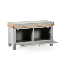 Dunelm Bromley Grey Storage Bench With Cushion -The Furniture Store 30685247 alt05