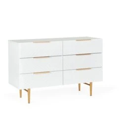 Dunelm Maurice 6 Drawer Chest, White 7 Dunelm Maurice 6 Drawer Chest, White -The Furniture Store 30685398 alt03