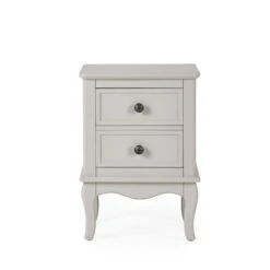 Dunelm Clara 2 Drawer Bedside Table, Grey
