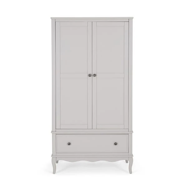 Dunelm Clara Double 1 Drawer Wardrobe, Grey 2 Dunelm Clara Double 1 Drawer Wardrobe, Grey - Image 2