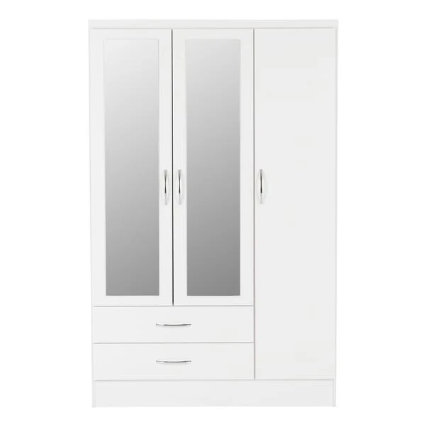 Seconique Nevada Triple 2 Drawer Wardrobe, Mirrored 2 Seconique Nevada Triple 2 Drawer Wardrobe, Mirrored - Image 2