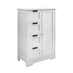 Lloyd Pascal White 4 Drawer Storage Cabinet