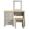GFW Lancaster 3 Drawer Dressing Table Set With Mirror