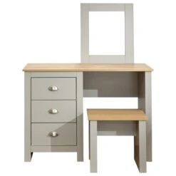 GFW Lancaster 3 Drawer Dressing Table Set With Mirror