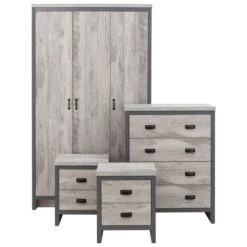 GFW Boston 4 Piece Bedroom Set, Grey