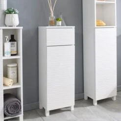Lloyd Pascal White Wave Floor Cabinet