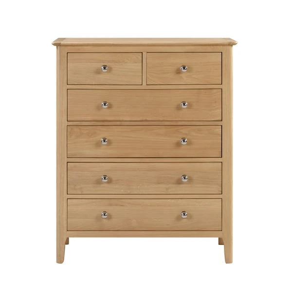 Julian Bowen Cotswold 6 Drawer Chest, Oak 1 Julian Bowen Cotswold 6 Drawer Chest, Oak