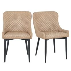 Dunelm Montreal Set Of 2 Faux Leather Dining Chairs