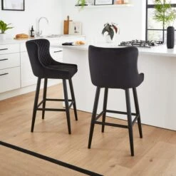 Dunelm Montreal Velvet Bar Stool