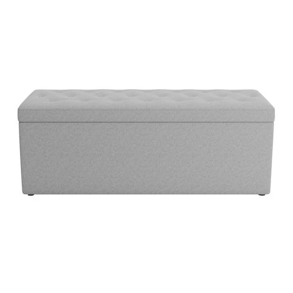 Dunelm Oswald Faux Wool Buttoned Ottoman Bench 3 Dunelm Oswald Faux Wool Buttoned Ottoman Bench - Image 3
