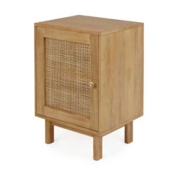 Dunelm Indi 1 Door Bedside Table, Mango Wood -The Furniture Store 30727644 alt02