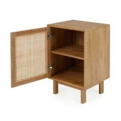 Dunelm Indi 1 Door Bedside Table, Mango Wood -The Furniture Store 30727644 alt03
