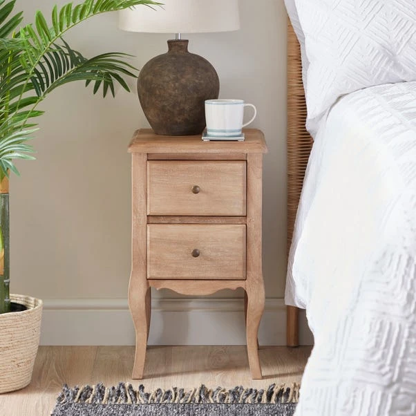 Dunelm Giselle 2 Drawer Bedside Table, Mango Wood 1 Dunelm Giselle 2 Drawer Bedside Table, Mango Wood