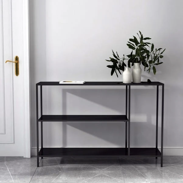 Dunelm Black Console Table Shelving Unit 6 Dunelm Black Console Table Shelving Unit - Image 6