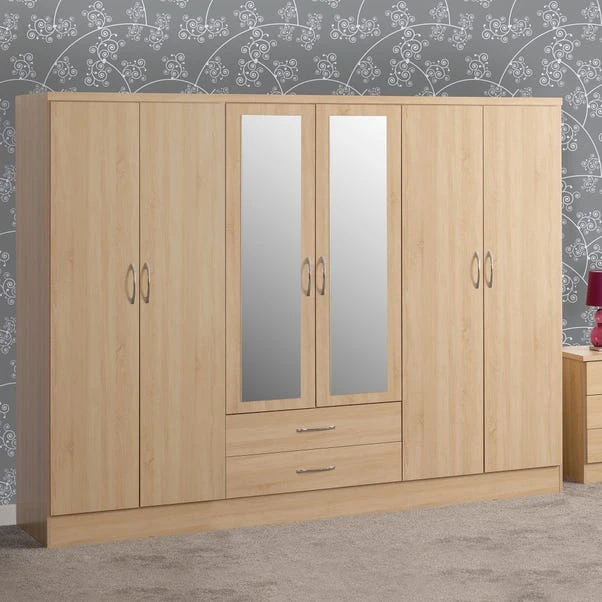 Seconique Nevada 6 Door 2 Drawer Wardrobe 1 Seconique Nevada 6 Door 2 Drawer Wardrobe