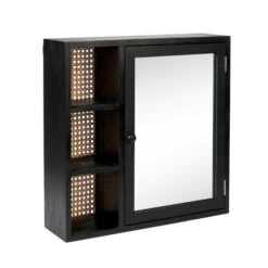 Dunelm French Cane Black Mirror Cabinet 7 Dunelm French Cane Black Mirror Cabinet -The Furniture Store 30747349 alt02