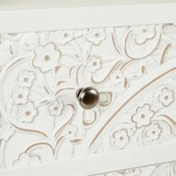 Dunelm Samira Tall 2 Door & 1 Drawer Chest, White -The Furniture Store 30748013 alt05