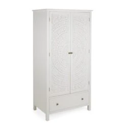 Dunelm Samira Double 1 Drawer Wardrobe, White -The Furniture Store 30749089 alt03