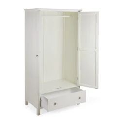 Dunelm Samira Double 1 Drawer Wardrobe, White -The Furniture Store 30749089 alt04
