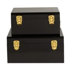Dunelm Set Of 2 Black Metal Trunk 8 Dunelm Set Of 2 Black Metal Trunk -The Furniture Store 30754090 alt03