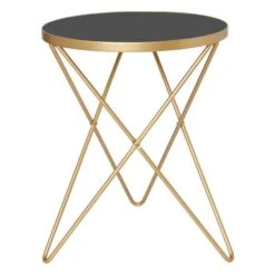 Dunelm Zoey Black Top Gold Effect Side Table -The Furniture Store 30756925 alt02