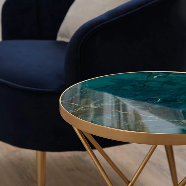 Dunelm Zoey Green Marble Effect Side Table 2 Dunelm Zoey Green Marble Effect Side Table - Image 2