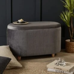 Dunelm Florence Velvet Ottoman