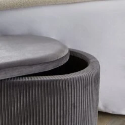 Dunelm Florence Velvet Ottoman -The Furniture Store 30763745 alt02