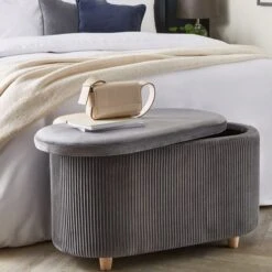 Dunelm Florence Velvet Ottoman -The Furniture Store 30763745 alt03