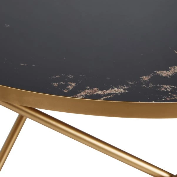 Dunelm Zoey Black Marble Effect Coffee Table 4 Dunelm Zoey Black Marble Effect Coffee Table - Image 4