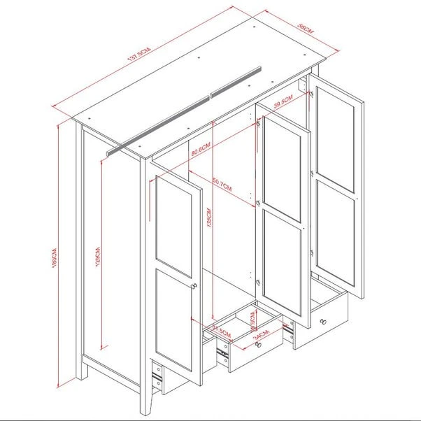 Dunelm Lynton Triple Wardrobe 6 Dunelm Lynton Triple Wardrobe - Image 6