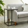 Dunelm Charlie Concrete Effect C-Shaped Side Table