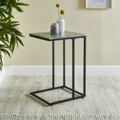 Dunelm Charlie Concrete Effect C-Shaped Side Table 8 Dunelm Charlie Concrete Effect C-Shaped Side Table -The Furniture Store 30765713 alt02