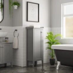 Dunelm Lynton Grey Compact Bathroom Medium Unit