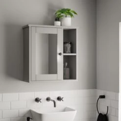Dunelm Lynton Grey Compact Bathroom Wall Cabinet