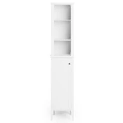 Dunelm Lynton White Compact Bathroom Tall Unit -The Furniture Store 30765926 alt02