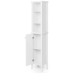 Dunelm Lynton White Compact Bathroom Tall Unit -The Furniture Store 30765926 alt04
