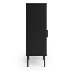Dunelm Winslow Medium Cabinet Black Rattan -The Furniture Store 30766710 alt03